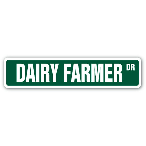 Indoor/Outdoor  24 Wide Plastic Sign DAIRY FARMER Street Sign cow milk cheese silo hay 